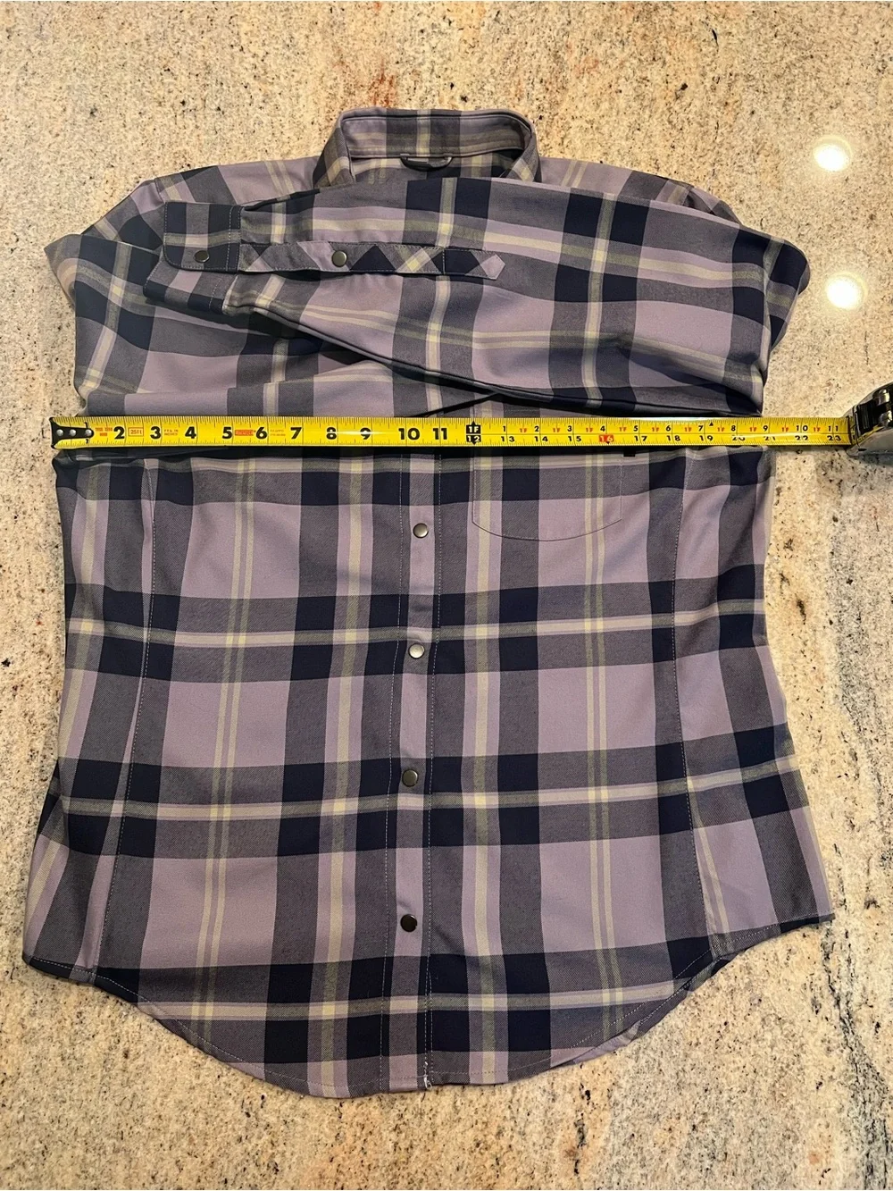 Fly Low Purple Plaid Performance Button-Up Shirt - Long Sleeve